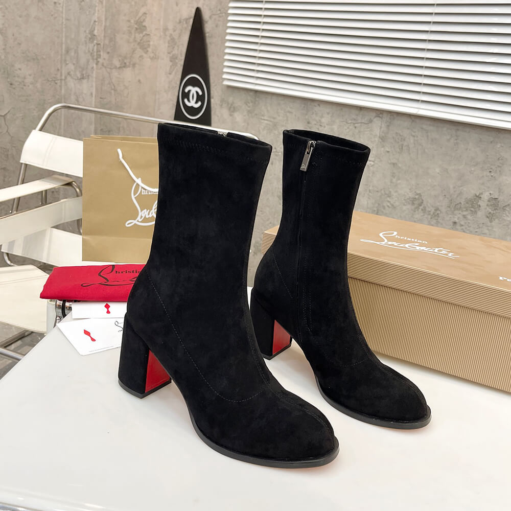 Christian Louboutin Strechadoxa 70 Suede Ankle Boots